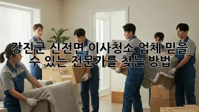 강진군 신전면 이사청소 업체: 믿을 수 있는 전문가를 찾는 방법